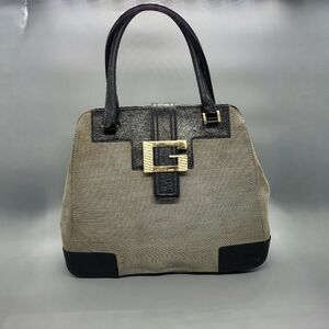 Gucci Square G Canvas/Leather Top Handle Bag